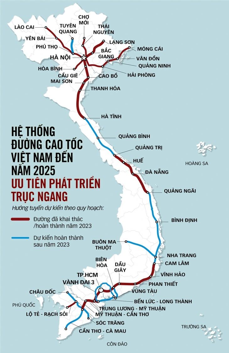 bản đồ đường cao tốc việt nam